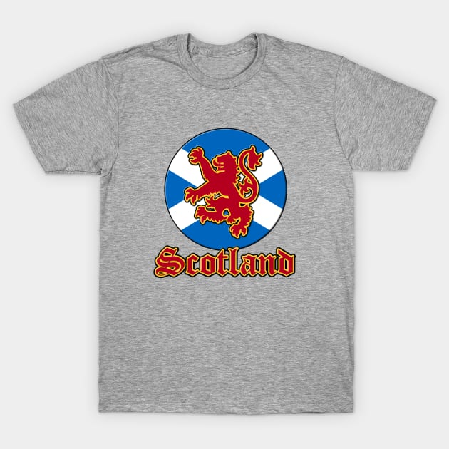 Scotland Lion & Saltire T-Shirt by JEAndersonArt